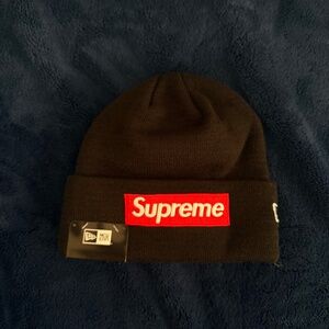 ‼️Supreme x New Era Box Logo Beanie – Black 🔥